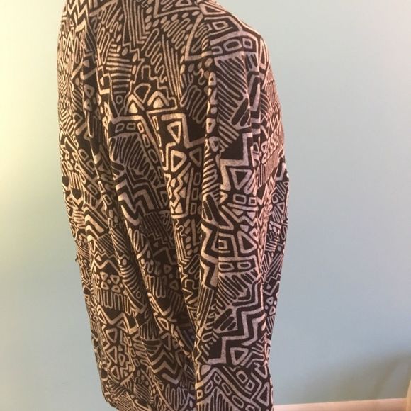 Aztec Printed Open Front Cardigan Sweater Small - Picture 3 of 4